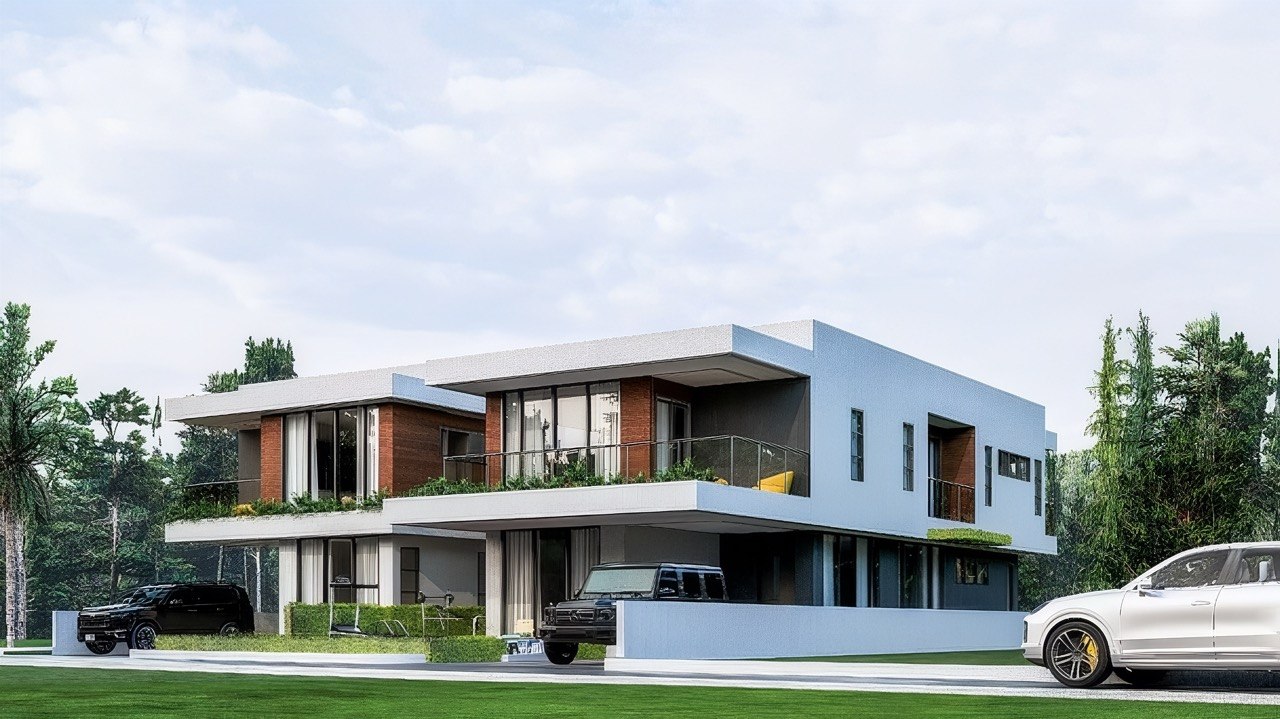 Contemporary two-storey residence exterior